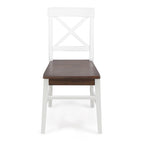 Farmhouse Acacia Wood Dining Chairs Set of 2 - X-Back Design, 300 lbs Capacity, 35.5" H x 17.75" W, Natural Wood Finish