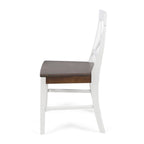 Farmhouse Acacia Wood Dining Chairs Set of 2 - X-Back Design, 300 lbs Capacity, 35.5" H x 17.75" W, Natural Wood Finish