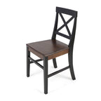 Farmhouse Acacia Wood Dining Chairs Set of 2 - X-Back Design, 300 lbs Capacity, 35.5" H x 17.75" W, Natural Wood Finish