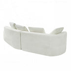 Modern Curved Sectional Sofa with Pearl Upholstery, High-Density Foam, 5-Seater for Living Room