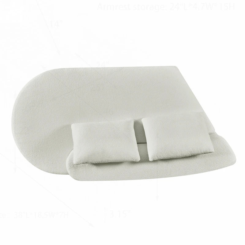 Modern Curved Sectional Sofa with Pearl Upholstery, High-Density Foam, 5-Seater for Living Room