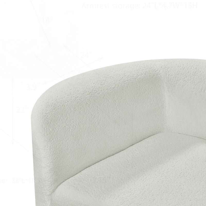 Modern Curved Sectional Sofa with Pearl Upholstery, High-Density Foam, 5-Seater for Living Room