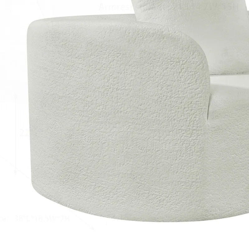 Modern Curved Sectional Sofa with Pearl Upholstery, High-Density Foam, 5-Seater for Living Room