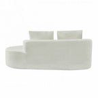 Modern Curved Sectional Sofa with Pearl Upholstery, High-Density Foam, 5-Seater for Living Room