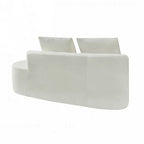 Modern Curved Sectional Sofa with Pearl Upholstery, High-Density Foam, 5-Seater for Living Room