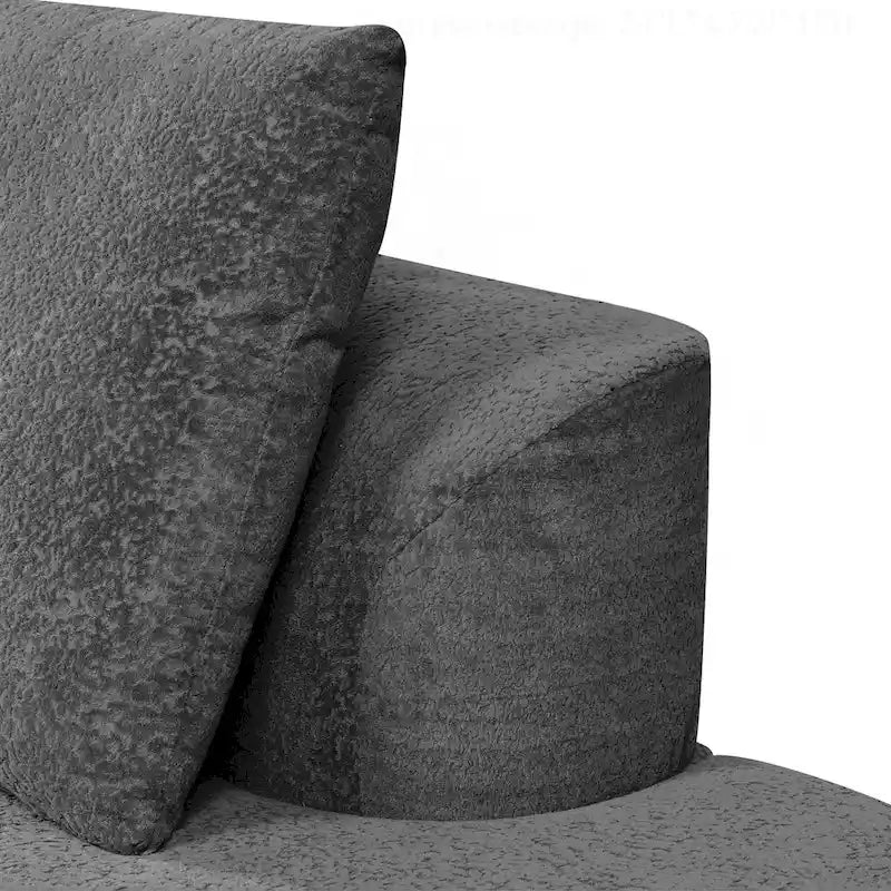 Modern Curved Sectional Sofa with Pearl Upholstery, High-Density Foam, 5-Seater for Living Room