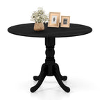 39-Inch Round Rustic Dining Table with Rubber Wood, Splayed Legs, 4-Person Capacity for Kitchen