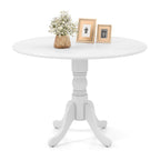 39-Inch Round Rustic Dining Table with Rubber Wood, Splayed Legs, 4-Person Capacity for Kitchen