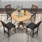 39-Inch Round Rustic Dining Table with Rubber Wood, Splayed Legs, 4-Person Capacity for Kitchen