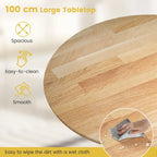 39-Inch Round Rustic Dining Table with Rubber Wood, Splayed Legs, 4-Person Capacity for Kitchen