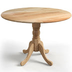 39-Inch Round Rustic Dining Table with Rubber Wood, Splayed Legs, 4-Person Capacity for Kitchen