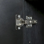 Sideboard Buffet Cabinet 59.84" MDF Solid Wood Press-to-Open Doors Adjustable Shelves Storage Furniture