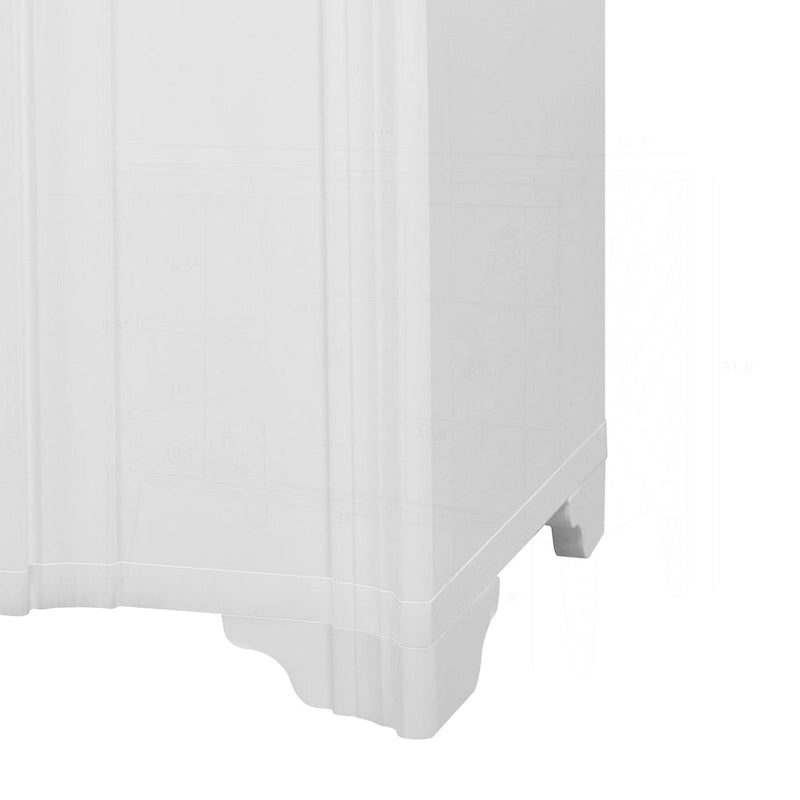 4-Door Sideboard with Linear Pattern Design | MDF Pine Veneer | Triangular Legs | Storage Cabinet for Living Room Dining Room