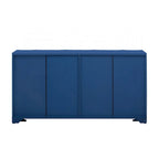4-Door Sideboard with Linear Pattern Design | MDF Pine Veneer | Triangular Legs | Storage Cabinet for Living Room Dining Room