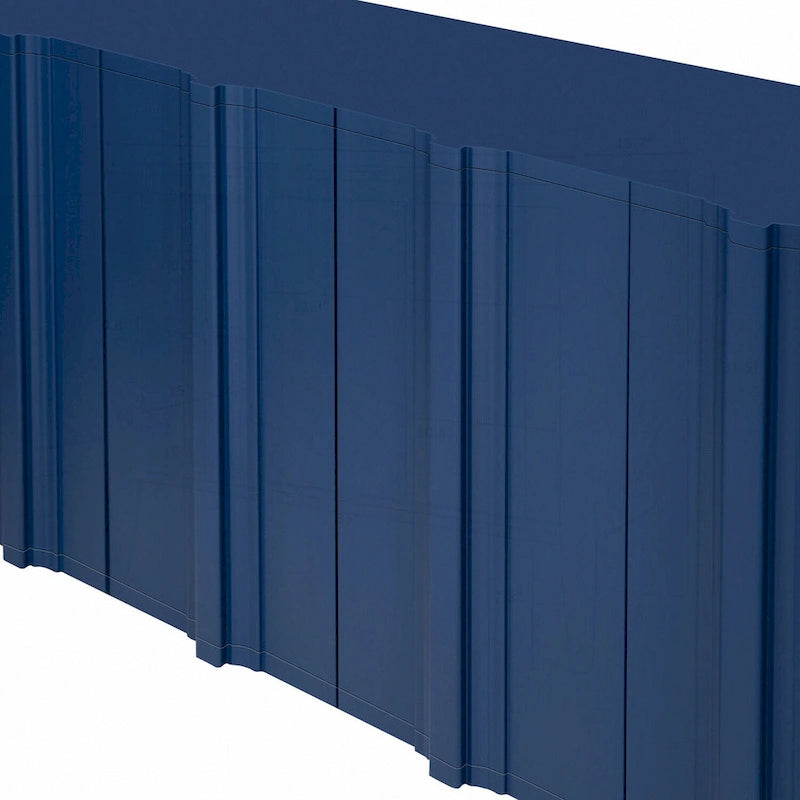 4-Door Sideboard with Linear Pattern Design | MDF Pine Veneer | Triangular Legs | Storage Cabinet for Living Room Dining Room