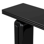 60" Acacia Wood Veneer Console Table - Curved Minimalist Design with MDF Construction
