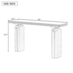 60" Acacia Wood Veneer Console Table - Curved Minimalist Design with MDF Construction