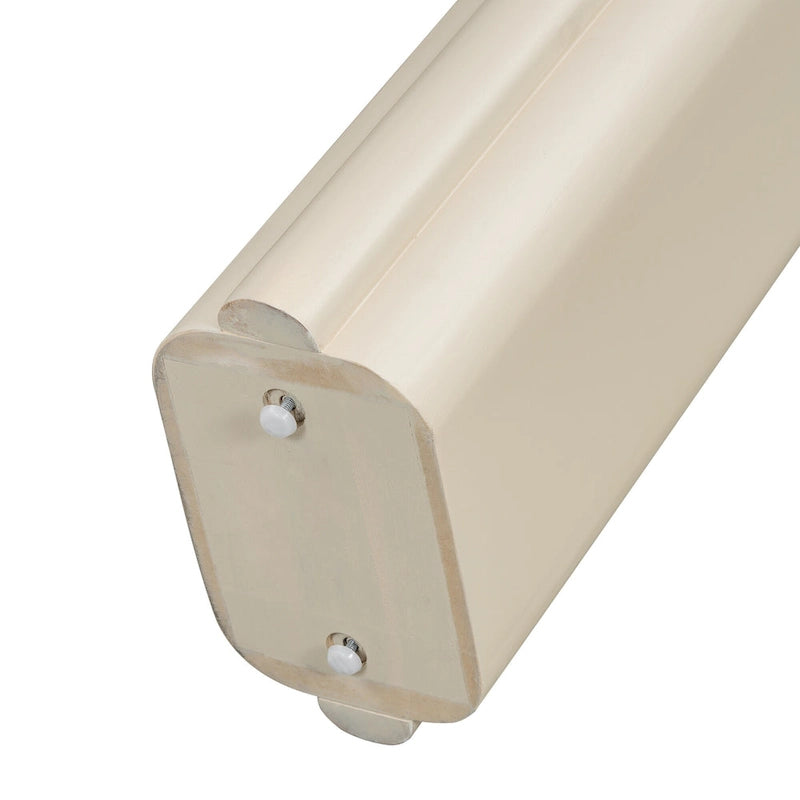 60" Acacia Wood Veneer Console Table - Curved Minimalist Design with MDF Construction