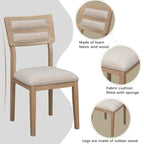 6-Piece Wooden Dining Table Set - 60" Table with 4 Upholstered Chairs & Bench, Rubber Wood