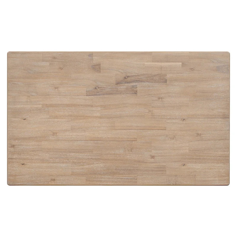 6-Piece Wooden Dining Table Set - 60" Table with 4 Upholstered Chairs & Bench, Rubber Wood