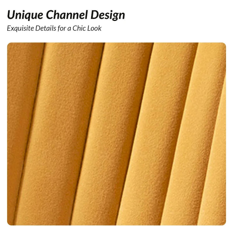 Velvet Tufted Accent Chair with Golden Metal Legs - Channel Back Design, High-Density Foam, 250 lbs Capacity, 26W x 30D x 31.5H