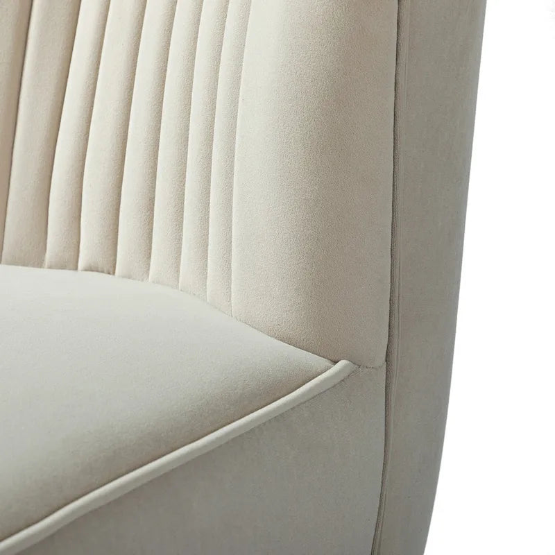 Velvet Tufted Accent Chair with Golden Metal Legs - Channel Back Design, High-Density Foam, 250 lbs Capacity, 26W x 30D x 31.5H