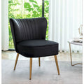 23.2" Wide Mid-Century Modern Velvet Accent Chair with Metal Legs - Armless Slipper Chair for Living Room Bedroom Entryway