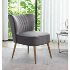 23.2" Wide Mid-Century Modern Velvet Accent Chair with Metal Legs - Armless Slipper Chair for Living Room Bedroom Entryway