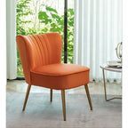 23.2" Wide Mid-Century Modern Velvet Accent Chair with Metal Legs - Armless Slipper Chair for Living Room Bedroom Entryway