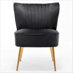23.2" Wide Mid-Century Modern Velvet Accent Chair with Metal Legs - Armless Slipper Chair for Living Room Bedroom Entryway