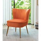 23.2" Wide Mid-Century Modern Velvet Accent Chair with Metal Legs - Armless Slipper Chair for Living Room Bedroom Entryway