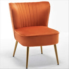 23.2" Wide Mid-Century Modern Velvet Accent Chair with Metal Legs - Armless Slipper Chair for Living Room Bedroom Entryway