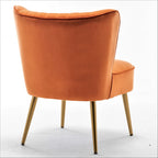23.2" Wide Mid-Century Modern Velvet Accent Chair with Metal Legs - Armless Slipper Chair for Living Room Bedroom Entryway