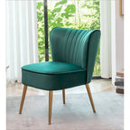 23.2" Wide Mid-Century Modern Velvet Accent Chair with Metal Legs - Armless Slipper Chair for Living Room Bedroom Entryway
