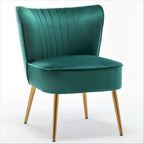 23.2" Wide Mid-Century Modern Velvet Accent Chair with Metal Legs - Armless Slipper Chair for Living Room Bedroom Entryway