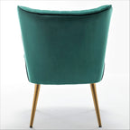 23.2" Wide Mid-Century Modern Velvet Accent Chair with Metal Legs - Armless Slipper Chair for Living Room Bedroom Entryway