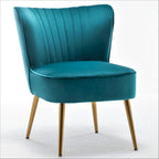 23.2" Wide Mid-Century Modern Velvet Accent Chair with Metal Legs - Armless Slipper Chair for Living Room Bedroom Entryway