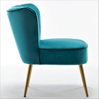 23.2" Wide Mid-Century Modern Velvet Accent Chair with Metal Legs - Armless Slipper Chair for Living Room Bedroom Entryway