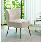 23.2" Wide Mid-Century Modern Velvet Accent Chair with Metal Legs - Armless Slipper Chair for Living Room Bedroom Entryway