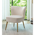23.2" Wide Mid-Century Modern Velvet Accent Chair with Metal Legs - Armless Slipper Chair for Living Room Bedroom Entryway