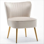 23.2" Wide Mid-Century Modern Velvet Accent Chair with Metal Legs - Armless Slipper Chair for Living Room Bedroom Entryway