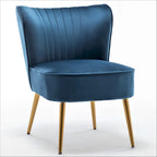 23.2" Wide Mid-Century Modern Velvet Accent Chair with Metal Legs - Armless Slipper Chair for Living Room Bedroom Entryway
