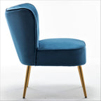 23.2" Wide Mid-Century Modern Velvet Accent Chair with Metal Legs - Armless Slipper Chair for Living Room Bedroom Entryway