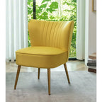 23.2" Wide Mid-Century Modern Velvet Accent Chair with Metal Legs - Armless Slipper Chair for Living Room Bedroom Entryway