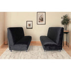 72-Inch Mid-Century Modern Black Velvet Booth Seating with Solid Wood Frame, 900 lbs Capacity for Restaurant