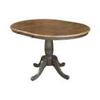 36" Round Extendable Pedestal Dining Table Set with 4 Chairs - Solid Wood 5-Piece Kitchen Furniture