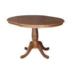 36" Round Extendable Pedestal Dining Table Set with 4 Chairs - Solid Wood 5-Piece Kitchen Furniture