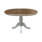 36" Round Extendable Pedestal Dining Table Set with 4 Chairs - Solid Wood 5-Piece Kitchen Furniture