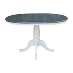 36" Round Extendable Pedestal Dining Table Set with 4 Chairs - Solid Wood 5-Piece Kitchen Furniture