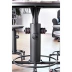 45-Inch Round Counter Height Table with Fire Hydrant Base, Metal Frame, Wood Top, Industrial Style, Black